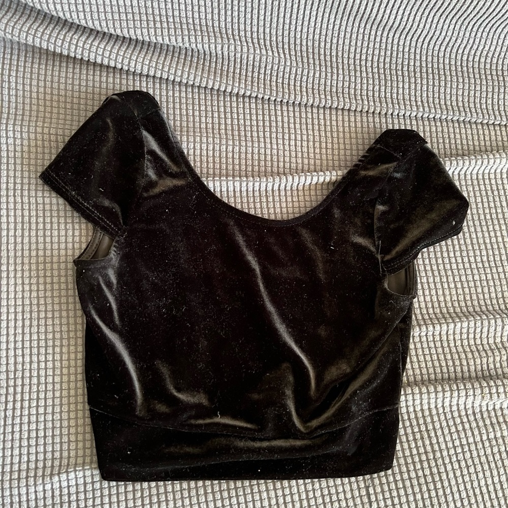 Black velvet crop top
